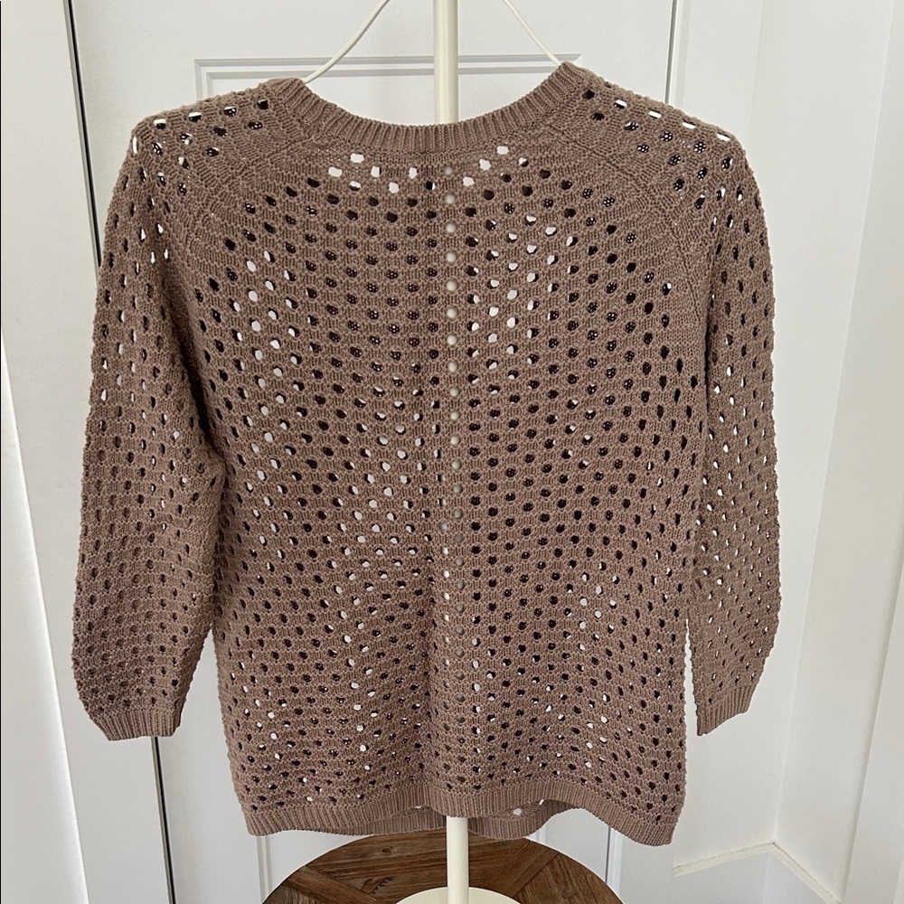 Cynthia Rowley Women's Brown Knit 3/4 Sleeve Sweater - Picture 4 of 4